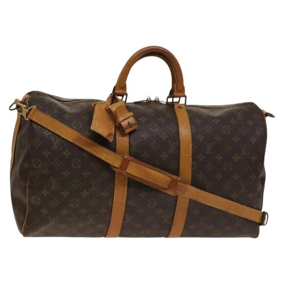 LOUIS VUITTON Monogram Keepall Bandouliere 50 Hand Bag M41416 LV Auth BA4891 - Picture 1 of 16